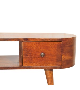 Chestnut Round Open Media Unit