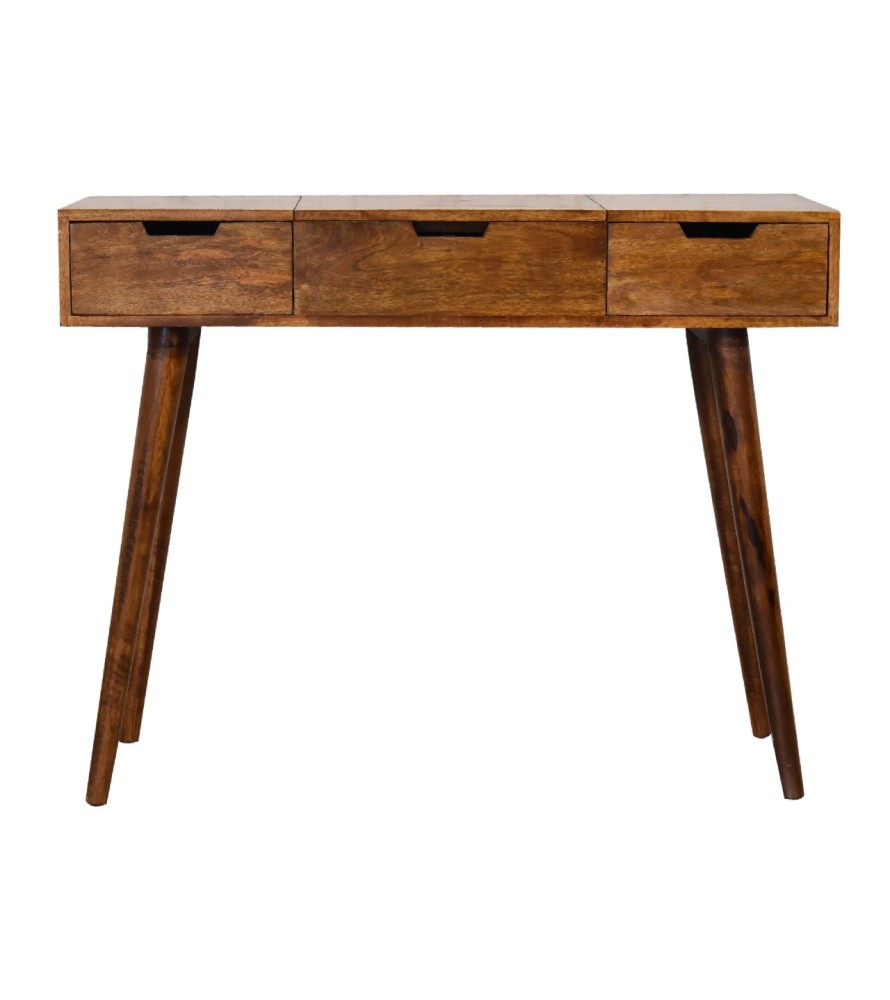 Chestnut Foldable Mirror Table