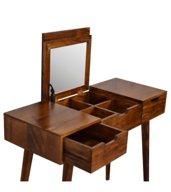 Chestnut Foldable Mirror Table