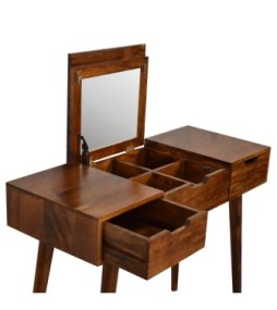 Chestnut Foldable Mirror Table