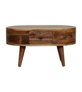 Mini Oak-ish Rounded Coffee Table