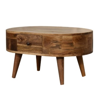 Mini Oak-ish Rounded Coffee Table