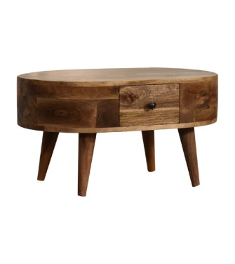 Mini Oak-ish Rounded Coffee Table