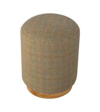 Repose-pieds rond en tweed multicolore