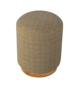 Repose-pieds rond en tweed multicolore