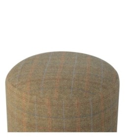 Repose-pieds rond en tweed multicolore