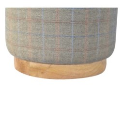 Repose-pieds rond en tweed multicolore