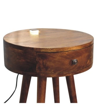 Table de chevet simple finition châtaigne