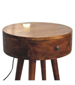 Table de chevet simple finition châtaigne