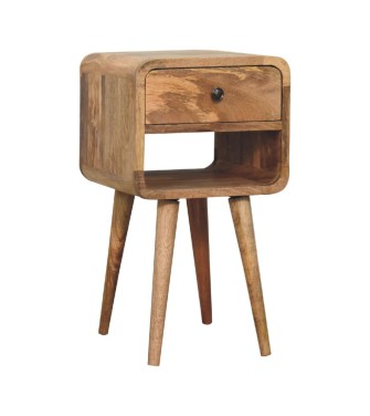 Table de chevet basse Mini Oak-ish Curve