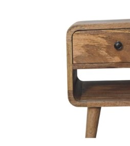 Table de chevet basse Mini Oak-ish Curve
