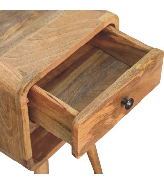 Table de chevet basse Mini Oak-ish Curve