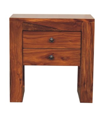 Table de chevet U-Square, finition miel