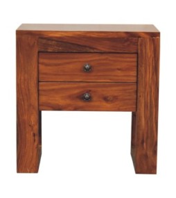 Table de chevet U-Square, finition miel