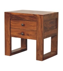 Table de chevet U-Square, finition miel