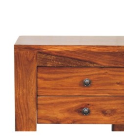 Table de chevet U-Square, finition miel