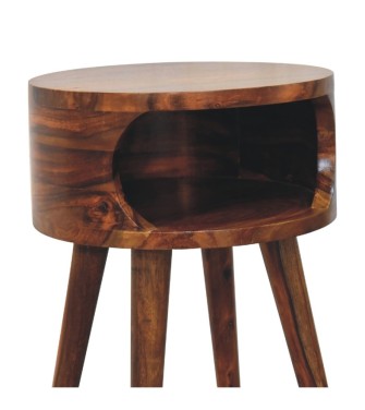 Table de chevet ouverte Alina, finition miel
