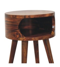 Table de chevet ouverte Alina, finition miel