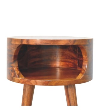 Table de chevet ouverte Alina, finition miel