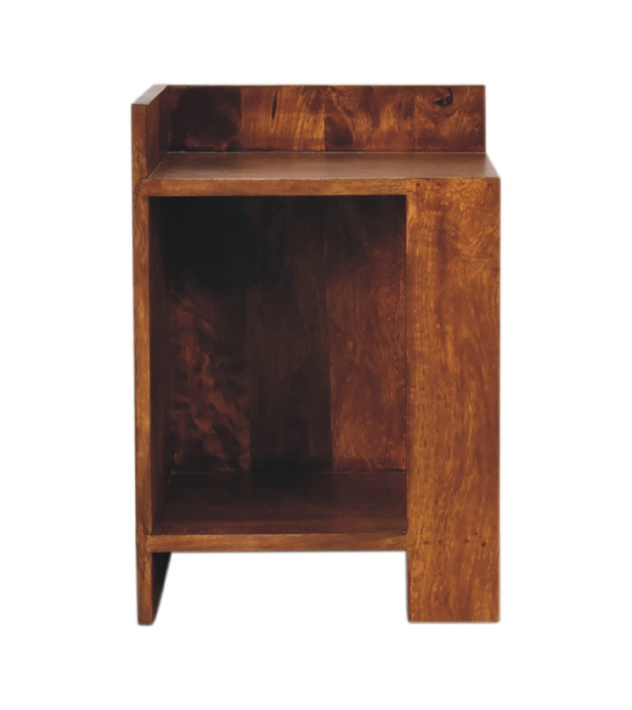 Table de chevet en finition châtaigne