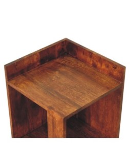 Table de chevet en finition châtaigne