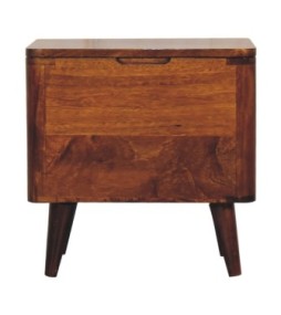 Tabouret de rangement à couvercle finition châtaigne