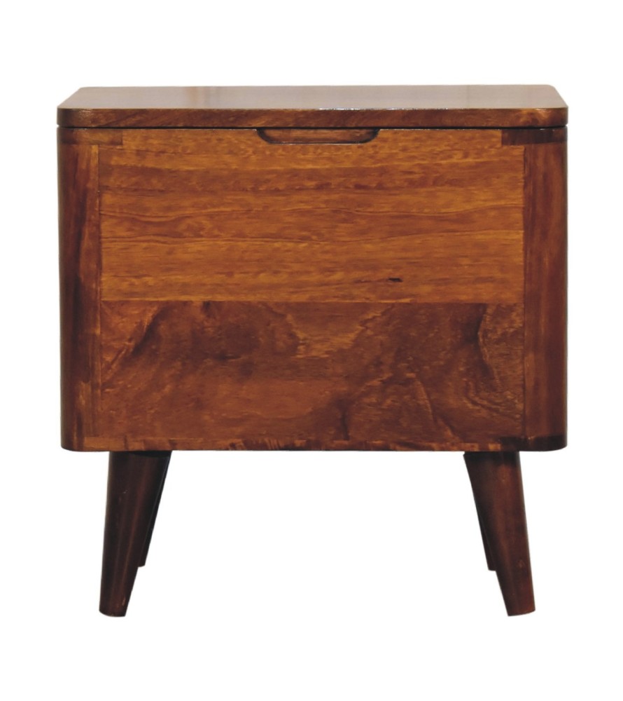 Chestnut Lid-up Storage Stool