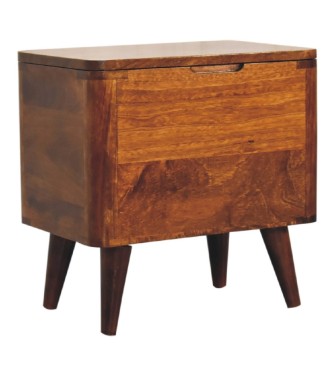 Chestnut Lid-up Storage Stool
