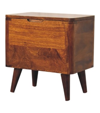 Chestnut Lid-up Storage Stool
