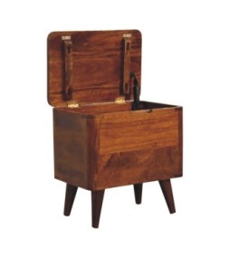 Chestnut Lid-up Storage Stool