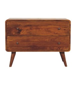 2 Drawer Curved Chestnut Chest