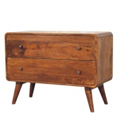 2 Drawer Curved Chestnut Chest