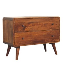 2 Drawer Curved Chestnut Chest