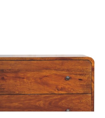 2 Drawer Curved Chestnut Chest