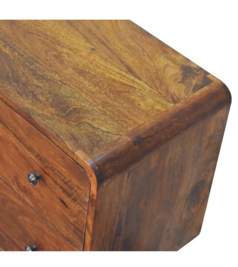 2 Drawer Curved Chestnut Chest