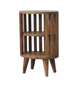 Table de chevet Ariella à double étagère, aspect chêne
