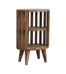 Table de chevet Ariella à double étagère, aspect chêne