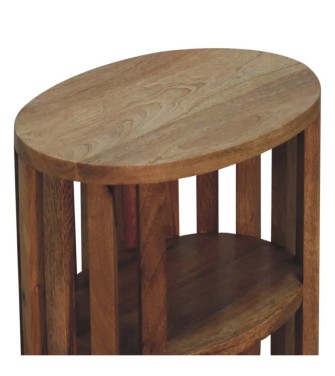 Table de chevet Ariella à double étagère, aspect chêne