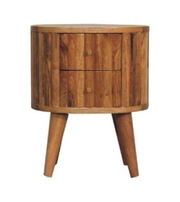 Table de chevet rayée