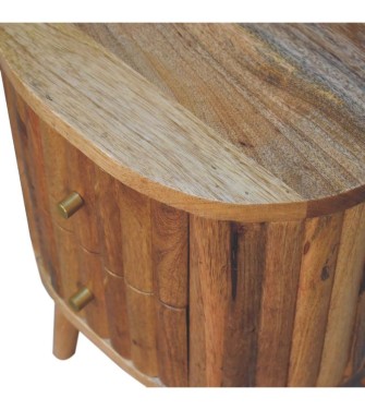 Table de chevet rayée