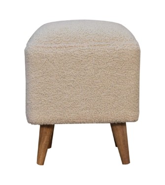 Cream Boucle Squoval Footstool