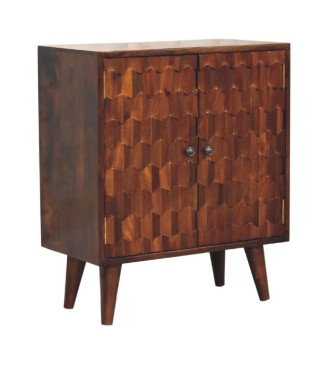 Chestnut Pineapple Carved Cabinet