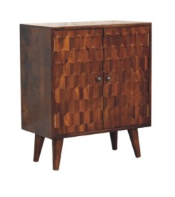 Chestnut Pineapple Carved Cabinet