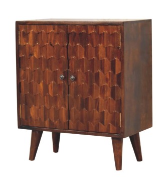 Chestnut Pineapple Carved Cabinet