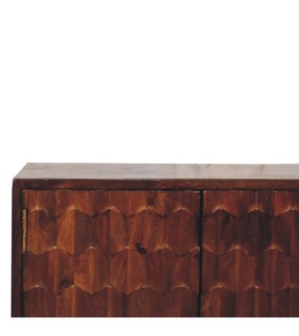 Chestnut Pineapple Carved Cabinet
