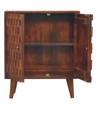 Chestnut Pineapple Carved Cabinet
