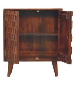 Chestnut Pineapple Carved Cabinet