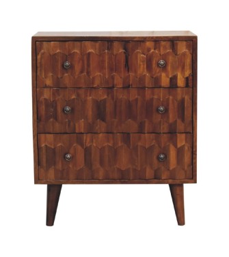 Chestnut Pineapple Carved Chest