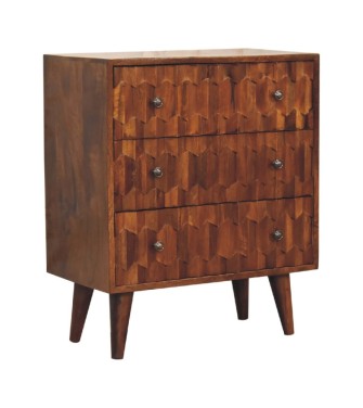Chestnut Pineapple Carved Chest