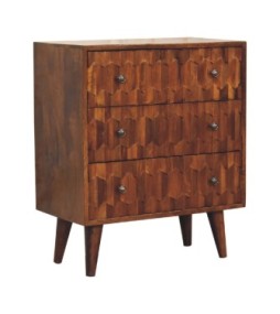 Chestnut Pineapple Carved Chest